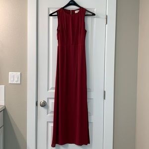Everly Red Long Dress with Cut Out Back